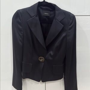 Akris Black 100% Silk Tailored Blazer Size 6